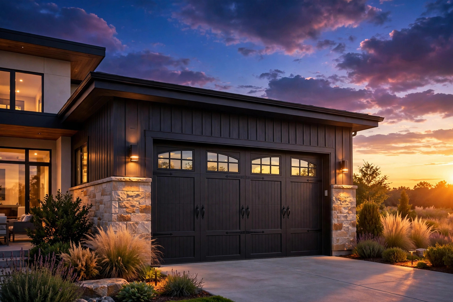 New garage door after replacement in Enid, OK